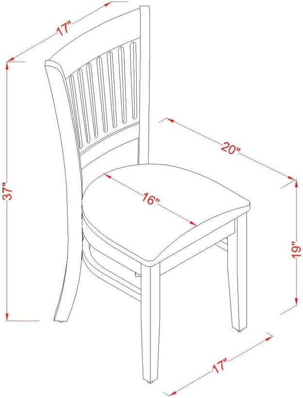 East West Furniture NDVA3-OAK-C 3 Piece Dining Room Furniture Set Contains a - Image 15