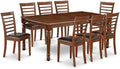 East West Furniture DOML9-MAH-LC 9 Piece Dining Table Set Includes a Rectangle by EastWestFurniture