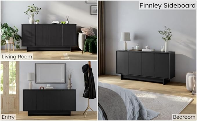 Prepac Finnley 61.5" Wide Sideboard Cabinet, Wood Entryway Sideboard - Image 5