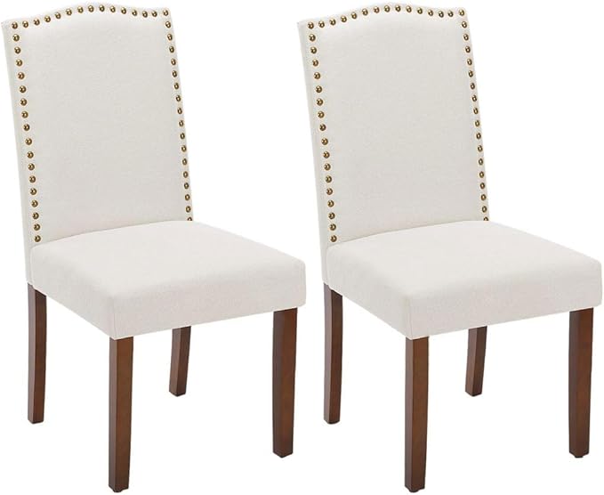 Kitchen Chairs Set of 2 Modern Upholstered Fabric Seat by Unknown