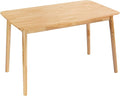 DELAVIN 47.2" Mid Century Modern Kitchen Table, Rectangular Oak Wood Dining by DELAVIN