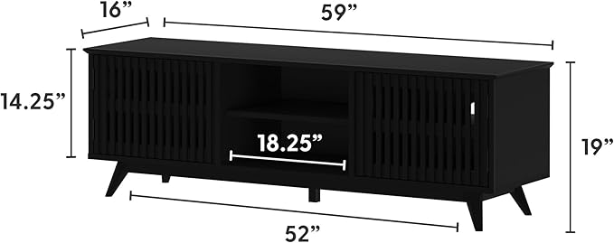 Plank+Beam Mid-Century Modern Wood TV Stand, Solid Wood Entertainment Console - Image 7