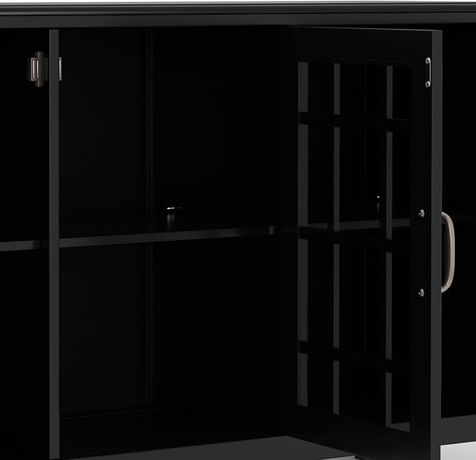 SIMPLIHOME Connaught Solid Wood 60 inch Wide Traditional Wide Storage Cabinet - Image 9