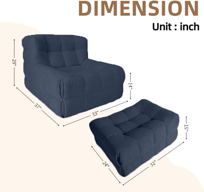 Bean Bag Chair - Memory Foam Bean Bag Chair - Image 3