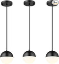 LMS Mid Century Pendant Lights, Matte Black Kitchen Island Light Fixtures by LMS