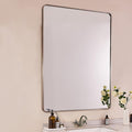 ANDY STAR 48x32 Inch Brushed Nickel Bathroom Mirror, Rounded Rectangle Bathroom by ANDYSTAR