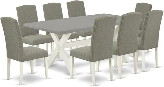 East West Furniture X097EN206-9 9 Piece Kitchen Table Set Includes a Rectangle by EastWestFurniture