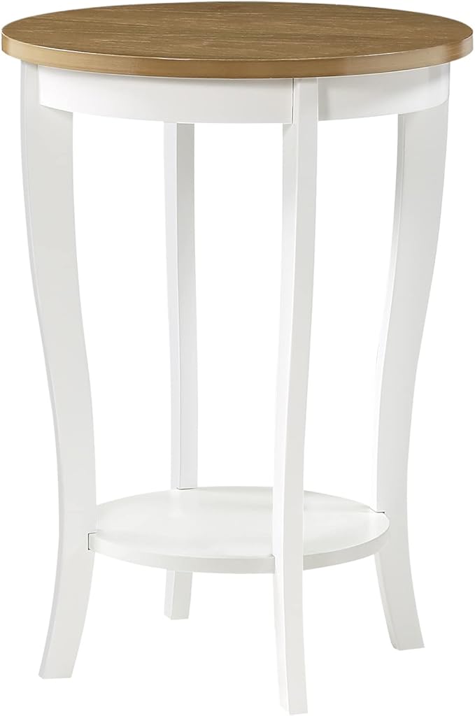 Convenience Concepts American Heritage Round End Table, Driftwood / White by ConvenienceConcepts