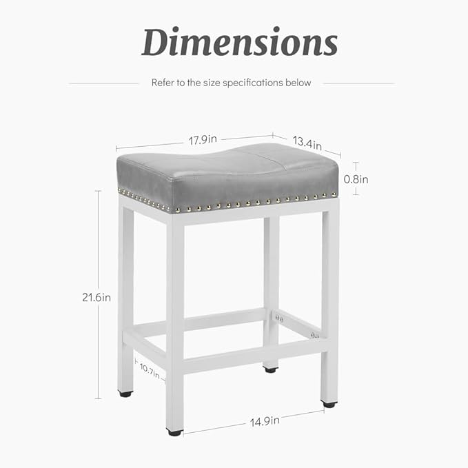 Counter Stools Set of 2 Upholstered Counter Height Bar Stools - Image 3