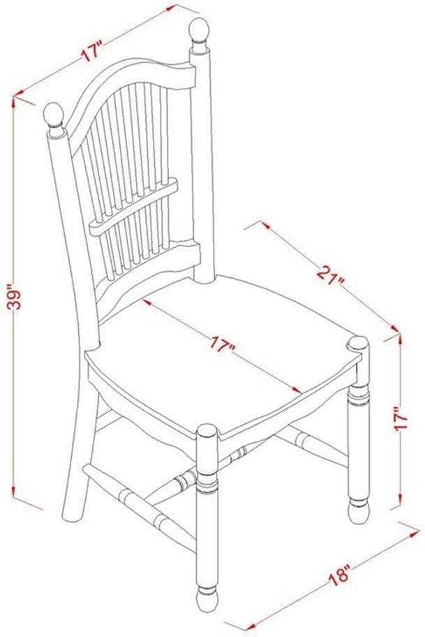 East West Furniture QUDO7-WHI-W 7 Piece Kitchen Table & Chairs Set Consist of a - Image 6
