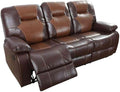 Manual Breathing Leather Reclining Sofa, Comfortable Wide Lazy Leather Couch by Unknown