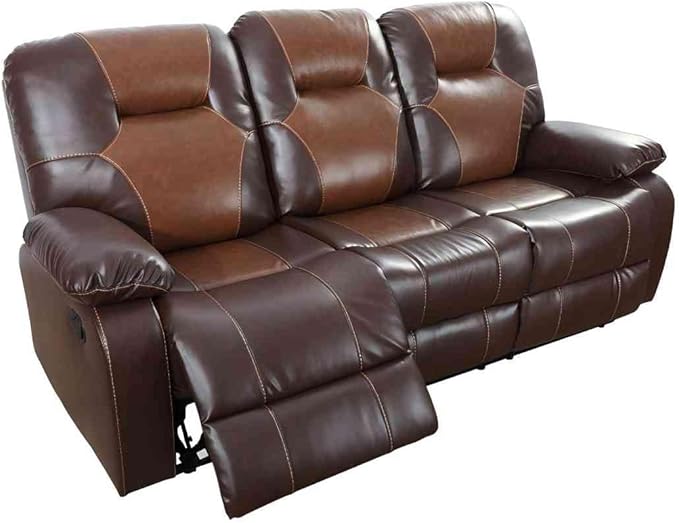 Manual Breathing Leather Reclining Sofa, Comfortable Wide Lazy Leather Couch by Unknown
