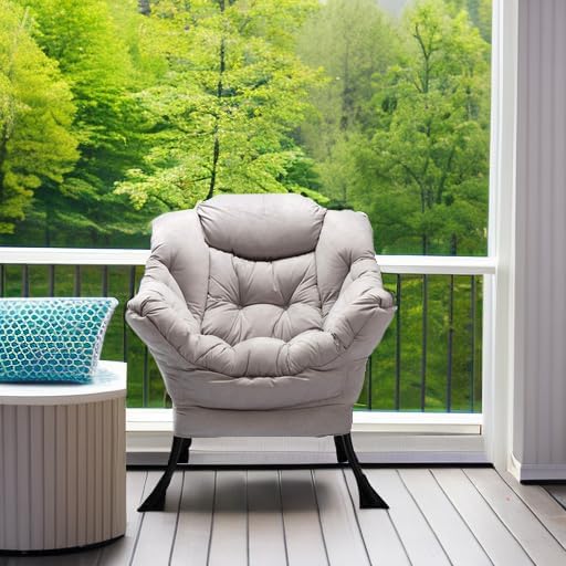 HollyHOME Modern Large Cotton Fabric Lazy Chair，Accent Contemporary Lounge Chair - Image 5