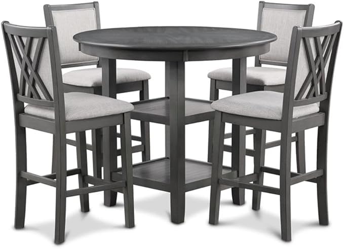 New Classic Furniture Amy 5-Piece Counter Dining Table Set - Image 4