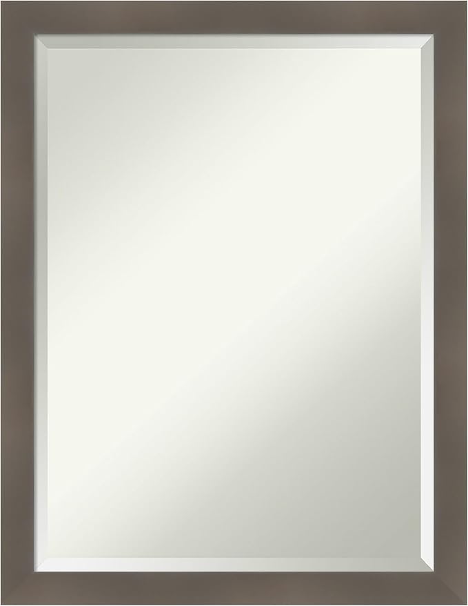 Amanti Art Grey Wall Mirror 27x21 Edwin Clay Grey Rectangle Bathroom Mirror by AmantiArt