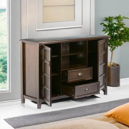 SIMPLIHOME Burlington SOLID WOOD 54 inch Wide Transitional TV Media Stand in - Image 4