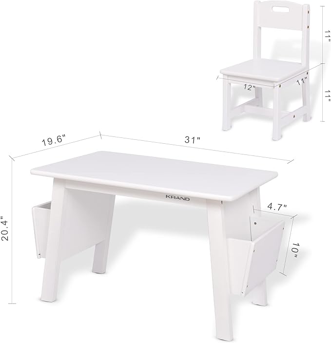Kids Solid Wood Table and 2 Chair Set - Image 6