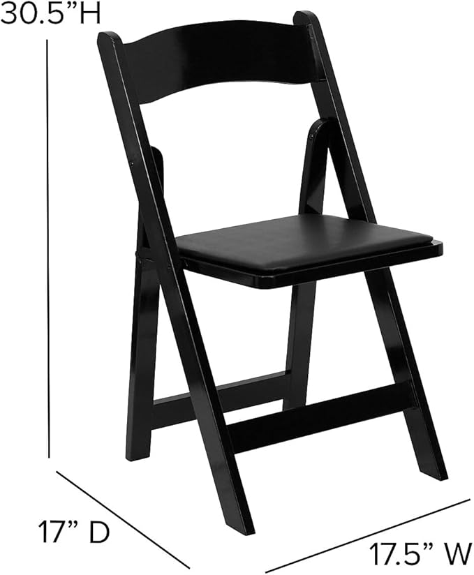 Flash Furniture 2 Pack HERCULES Series Black Wood Folding Chair - Image 3
