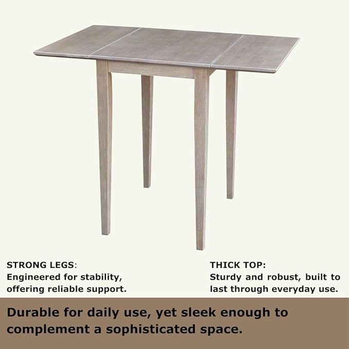 IC International Concepts, Solid Wood Small Drop Leaf Dining Table, Solid Real - Image 5
