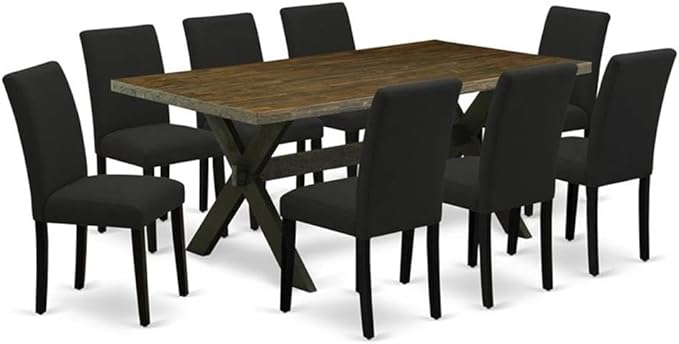 East West Furniture X677AB624-9 9 Piece Dining Table Set Includes a Rectangle by EastWestFurniture