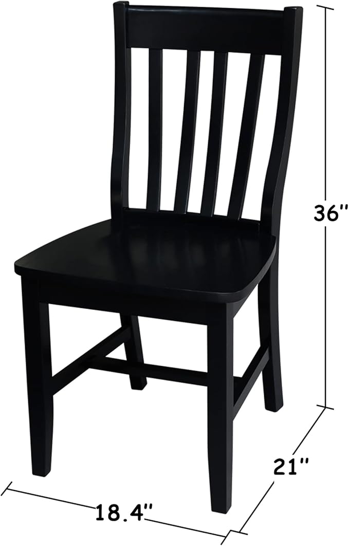 International Concepts Pair of Schoolhouse Chairs Black - Image 3
