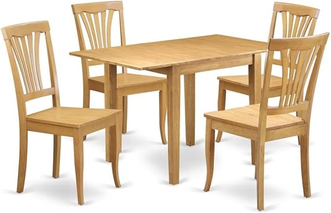 East West Furniture NDAV5-OAK-W 5 Piece Dining Table Set by EastWestFurniture