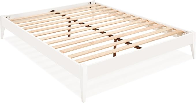 Bme Dinkee Signature Ivory White Queen Bed Frame Without Headboard - Image 5