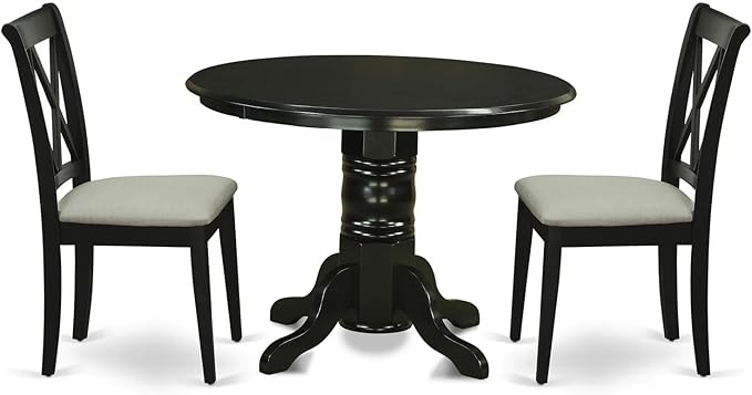 East West Furniture SHCL3-BLK-C 3 Piece Modern Dining Table Set Contains a by EastWestFurniture