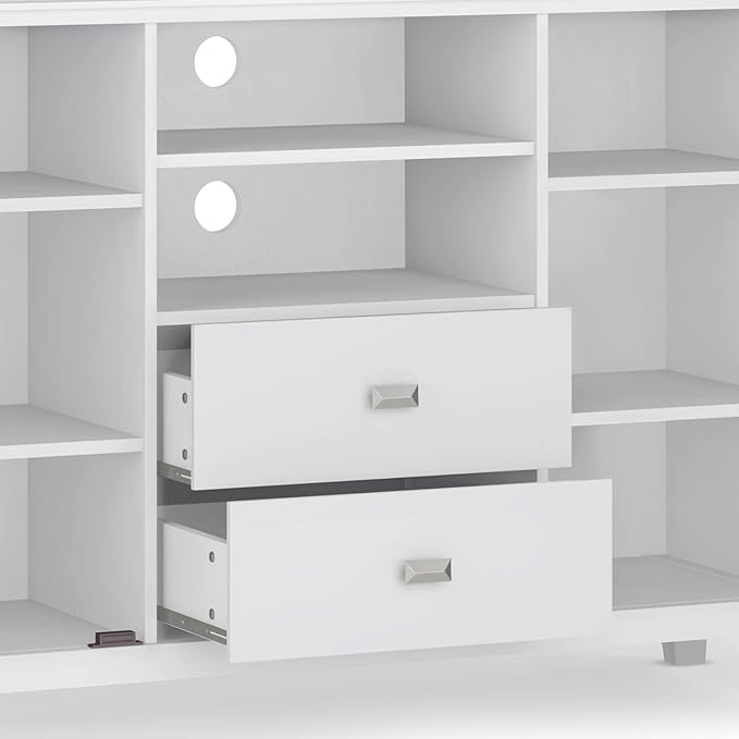 SIMPLIHOME Artisan SOLID WOOD 53 Inch Wide Contemporary TV Media Stand in White - Image 8