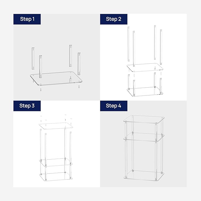 HMYHUM Acrylic Side Tables for Small Spaces, Nightstand/Bedside Table Set of 2 - Image 7