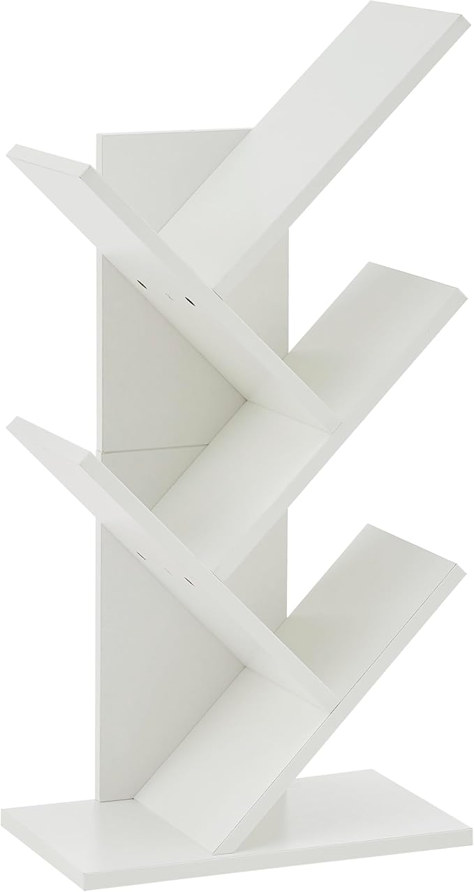 Hoctieon 4 Tier Tree Bookshelf, 4 Shelf Bookcase, Free Standing Tree Bookcase - Image 9