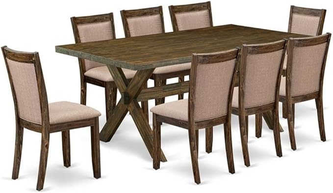 East West Furniture X777MZ716-9 9 Piece Dining Room Set Includes a Rectangle by EastWestFurniture