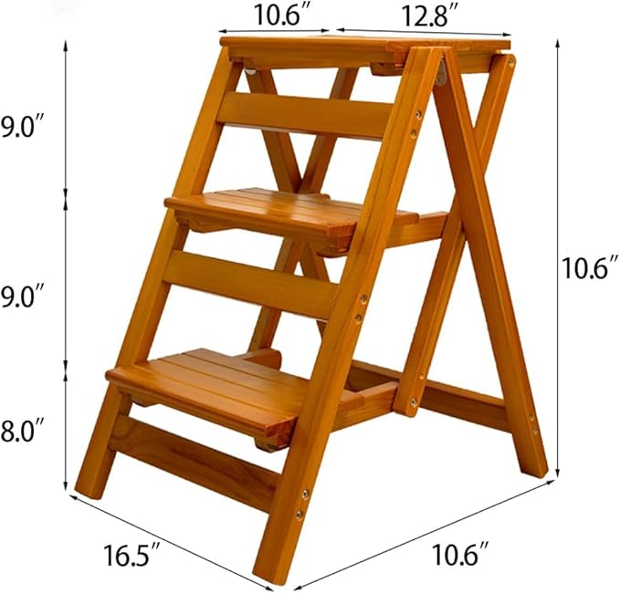 Wooden Step Stool for Adults/Folding stools Wood Step Ladder/Lightweight Step - Image 2