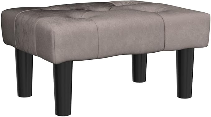 HOUCHICS Small Footstool Ottoman, Velvet Wooden Foot Stool Ottoman - Image 4