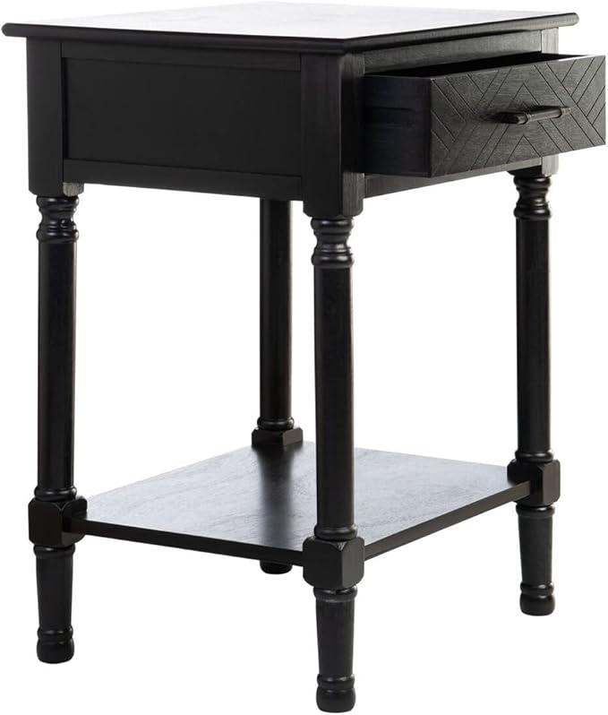 SAFAVIEH Home Collection Peyton Black 1-Drawer Lower Shelf Accent Table ACC5704B - Image 4