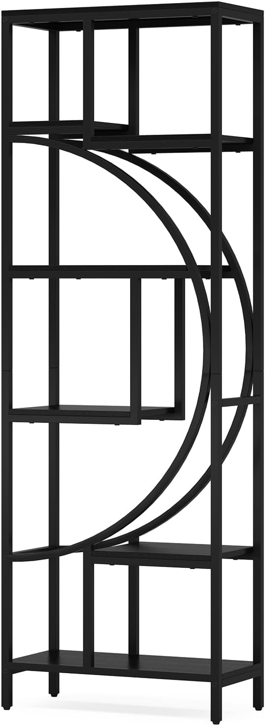 Geometric Bookshelf, 70.9" Tall Bookcase - Image 9