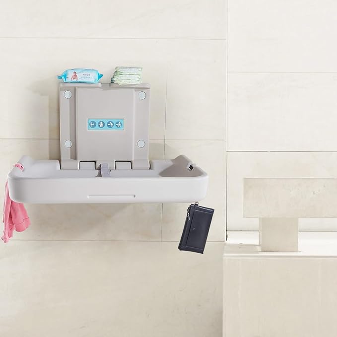 Fold Down Baby Changing Station Wall Mount Horizontal Baby Change Table - Image 4