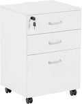 QDSSDECO 3 Drawer Mobile File Cabinet, Rolling Vertical Filing Cabinet fits A4 by QDSSDECO