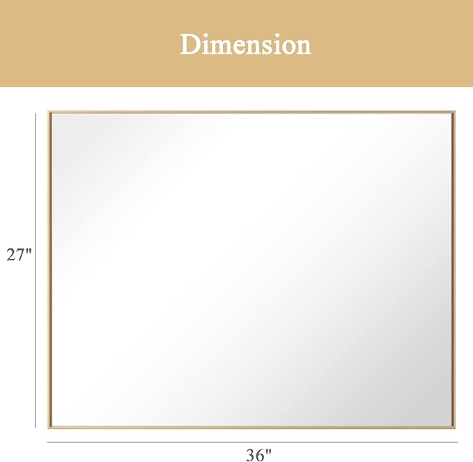27x36 Inch Orange Gold Bathroom Mirror - Image 9
