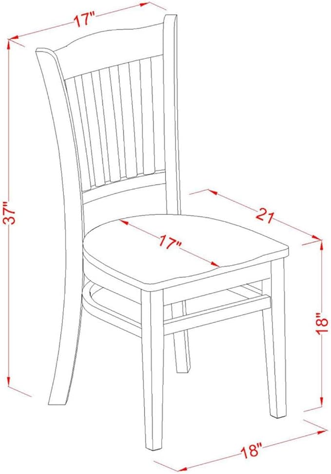 East West Furniture ANGR3-MAH-W 3 Piece Dinette Set - Image 6