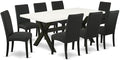 East West Furniture X627DR124-9 9 Piece Modern Dining Table Set Includes a by EastWestFurniture