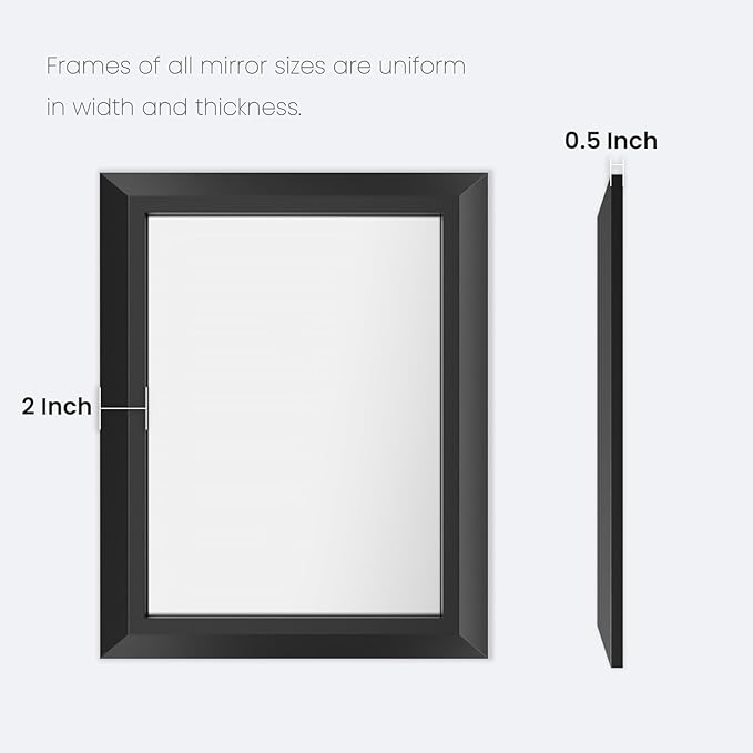 Amorho Black Bathroom Mirror, 72X32 Inch Thick Metal Framed Wall Mirrors - Image 7