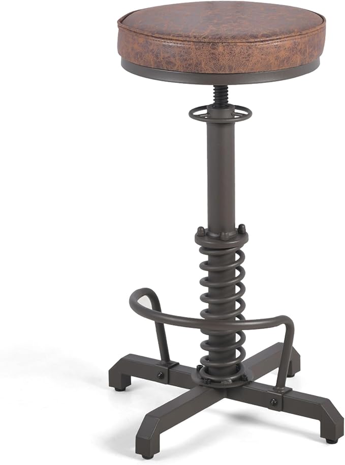 American Antique Steampunk Bar Stool 24.41"-28.35" Vintage Industrial by LOKKHAN