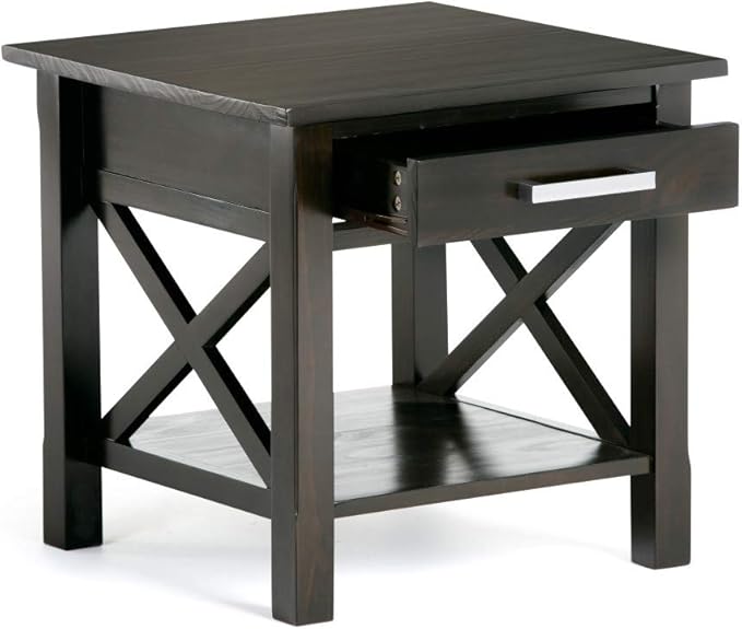 SIMPLIHOME Kitchener SOLID WOOD 21 inch Wide Square Contemporary End Side Table - Image 4