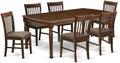 East West Furniture DONO7-MAH-C 7 Piece Dining Table Set Consist of a Rectangle by EastWestFurniture