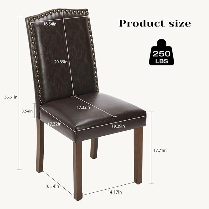 Kitchen Chairs Set of 6 Modern Upholstered Fabric Seat - Image 3