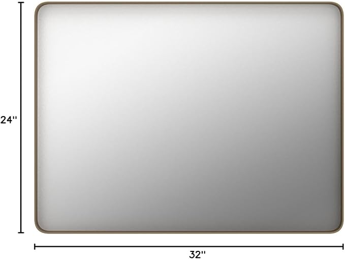 Bronze Bathroom Mirror 24x32 Inch, Brushed Bronze Metal Frame Mirror - Image 8
