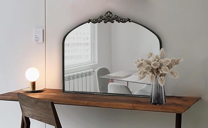 WAMIRRO Arched Mirror, Antique Brass Mirrors - Image 9