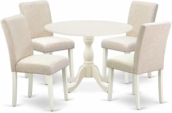 East West Furniture DMAB5-LWH-02 5 Piece Dining Table Set by EastWestFurniture