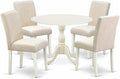 East West Furniture DMAB5-LWH-02 5 Piece Dining Table Set by EastWestFurniture